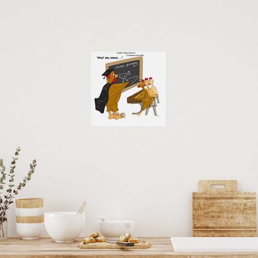 Chicken Crossing Road Philosophy 101 Funny Poster (Küche)