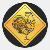Chicken Crosssticker Runder Aufkleber (Vorderseite)
