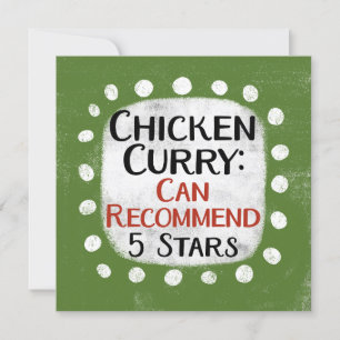 Chicken Curry Review 5 Sterne Grußkarte Karte