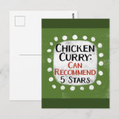 Chicken Curry Review 5 Sterne Postkarte (Vorne/Hinten)