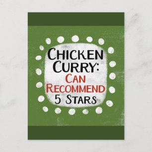 Chicken Curry Review 5 Sterne Postkarte