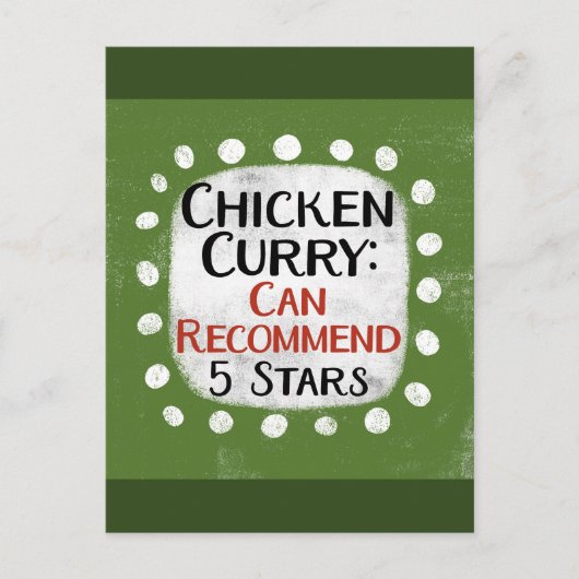 Chicken Curry Review 5 Sterne Postkarte (Vorderseite)