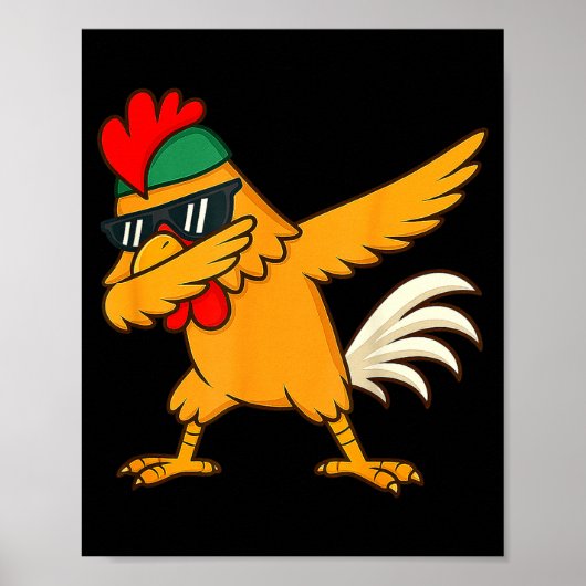 Chicken Dab Meme Animal Dance Funny For Men Women Poster (Vorne)