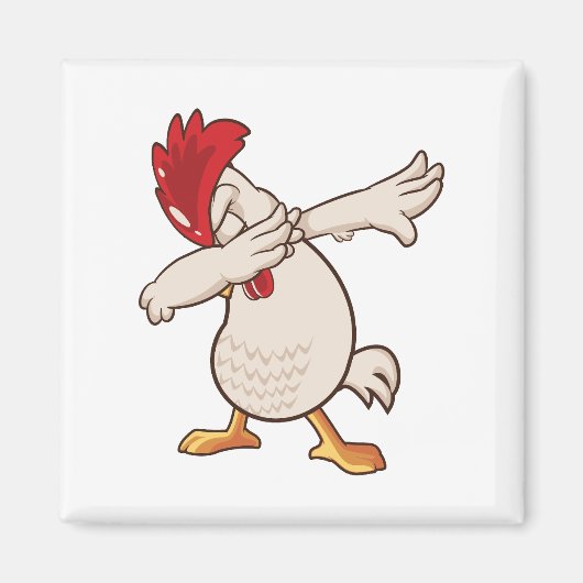 Chicken Dabbing Bauer Dab Tanz Magnet (Vorne)