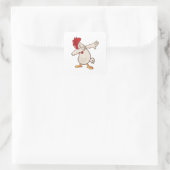 Chicken Dabbing Bauer Dab Tanz Quadratischer Aufkleber (Tasche)