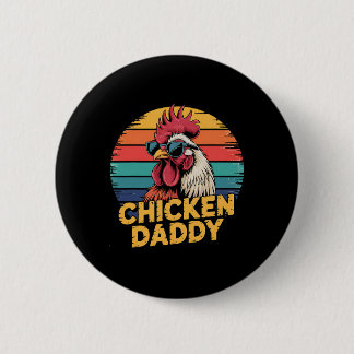Chicken Dad Retro Farm Animal Lover  Button