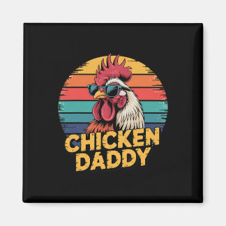 Chicken Dad Retro Farm Animal Lover  Magnet