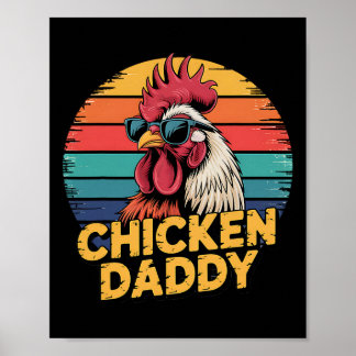 Chicken Dad Retro Farm Animal Lover  Poster