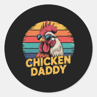 Chicken Dad Retro Farm Animal Lover  Runder Aufkleber
