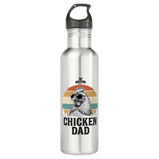 Chicken Dad Vintage Sunset Funny Chicken Lover Shi Edelstahlflasche