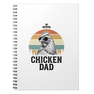 Chicken Dad Vintage Sunset Funny Chicken Lover Shi Notizblock
