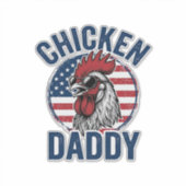 Chicken Daddy Rooster Vintage Patriotic Shirt Desi Aufkleber (Vorderseite)
