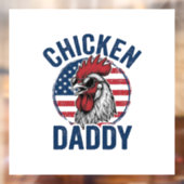 Chicken Daddy Rooster Vintage Patriotic Shirt Desi Fensteraufkleber (Blatt 2)
