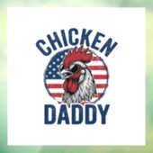 Chicken Daddy Rooster Vintage Patriotic Shirt Desi Fensteraufkleber (Blatt 3)