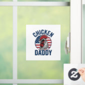 Chicken Daddy Rooster Vintage Patriotic Shirt Desi Fensteraufkleber (Zuhause)