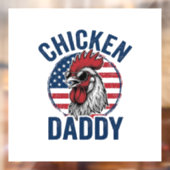 Chicken Daddy Rooster Vintage Patriotic Shirt Desi Fensteraufkleber (Blatt 2)