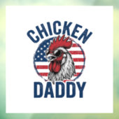 Chicken Daddy Rooster Vintage Patriotic Shirt Desi Fensteraufkleber (Blatt 3)