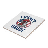 Chicken Daddy Rooster Vintage Patriotic Shirt Desi Fliese (Seite)