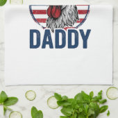 Chicken Daddy Rooster Vintage Patriotic Shirt Desi Geschirrtuch (Gefaltet)
