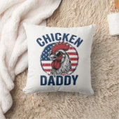 Chicken Daddy Rooster Vintage Patriotic Shirt Desi Kissen (Decke)