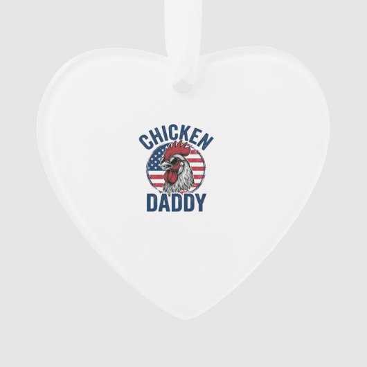 Chicken Daddy Rooster Vintage Patriotic Shirt Desi Ornament (Vorderseite)
