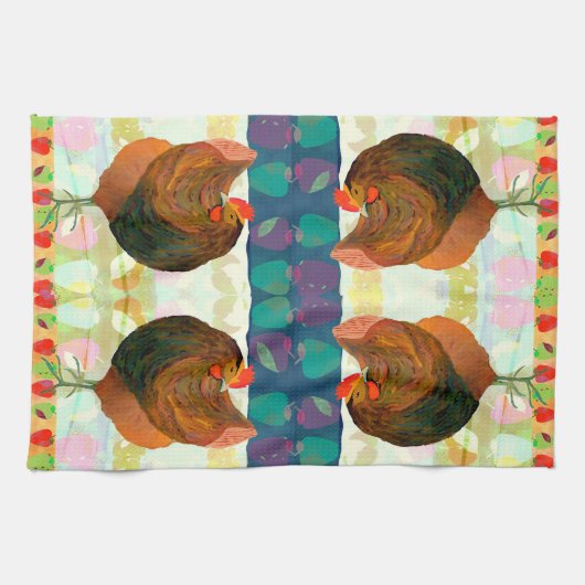 Chicken Dance Kitchen Teetuch Geschirrtuch (Horizontal)