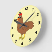 Chicken Design Runde Wanduhr (Winkel)