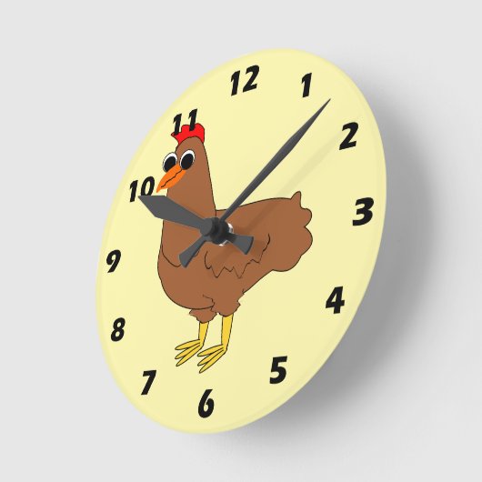 Chicken Design Runde Wanduhr (Winkel)