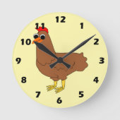 Chicken Design Runde Wanduhr (Vorderseite)