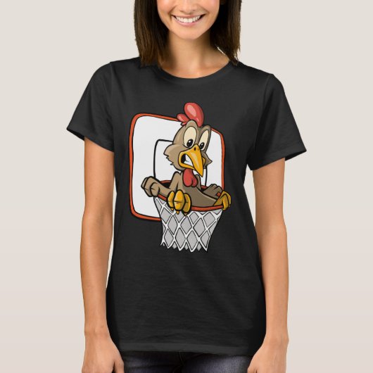 Chicken Dunking Basketball T-Shirt (Vorderseite)