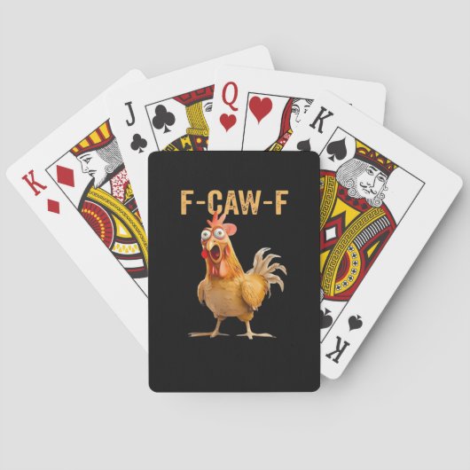 Chicken F-Caw-F Funny Trendy Spielkarten (Rückseite)