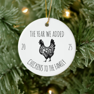 Chicken Family,Chicken Coop Farmer Gift Keramik Ornament