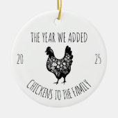 Chicken Family,Chicken Coop Farmer Gift Keramik Ornament (Vorne)