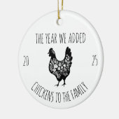 Chicken Family,Chicken Coop Farmer Gift Keramik Ornament (Links)