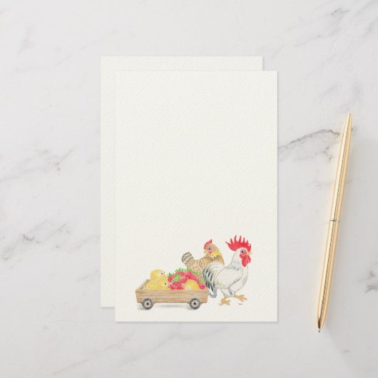 Chicken Family Stationery  Briefpapier (Vorderseite/Rückseite Beispiel)
