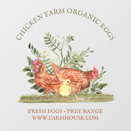 Chicken Farm Fresh Eggs small Fensteraufkleber