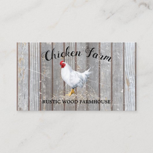 Chicken Farmhouse Rustic Egg Visitenkarte (Vorderseite)