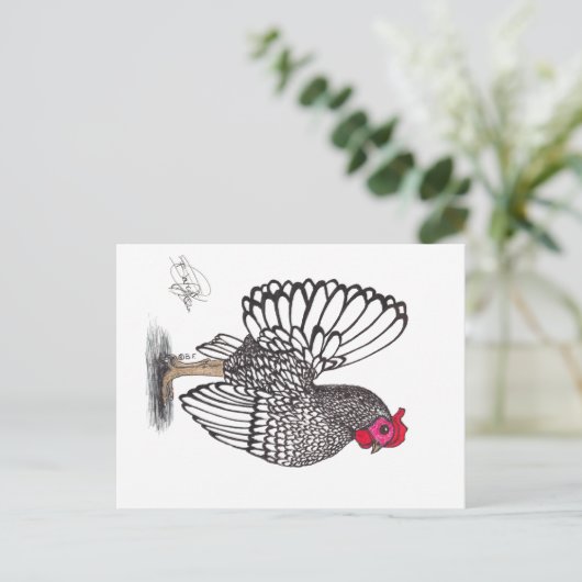 CHICKEN FEIERTAGSPOSTKARTE (Stehend Vorderseite)