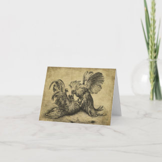 Chicken Fight- Prim Lil Note Cards Karte