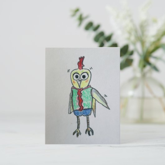 Chicken Flat Danke Karte (Stehend Vorderseite)