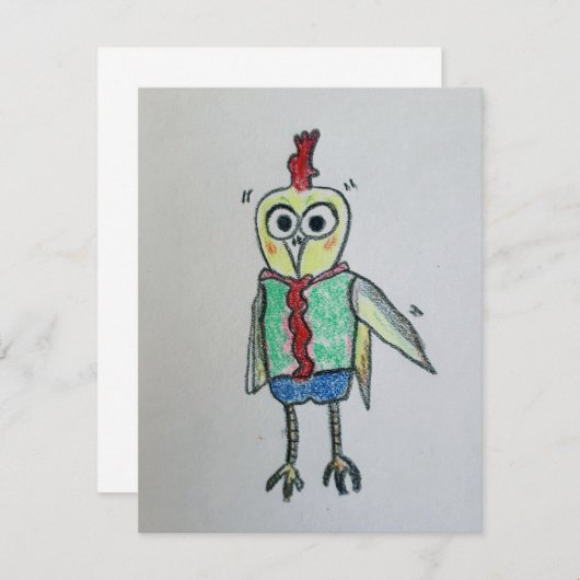 Chicken Flat Danke Karte (Vorne/Hinten)