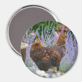 Chicken Floral Magnet (Vorderseite/Rückseite)