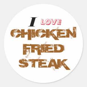 Chicken Fried Steak T - Shirt Runder Aufkleber