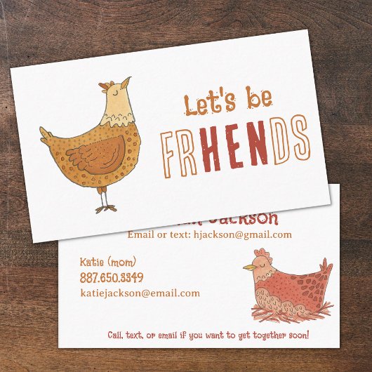 Chicken Friends Puds Calling Card Telefonnummerkarte