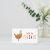 Chicken Friends Puds Calling Card Telefonnummerkarte (Stehend Vorderseite)