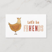 Chicken Friends Puds Calling Card Telefonnummerkarte (Vorderseite)