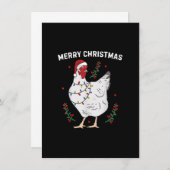 Chicken Frohe Weihnachten Funny Weihnachtsmannmütz Einladung (Vorne/Hinten)