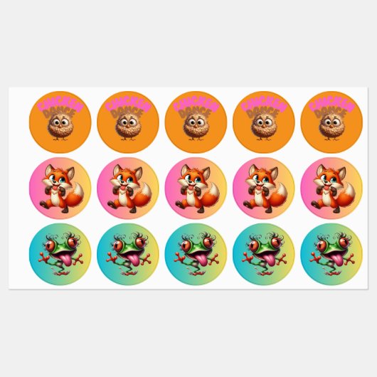 Chicken Fun Labels Etiketten (Blatt)