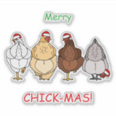 chicken funny X'mas sticker (Vorderseite)