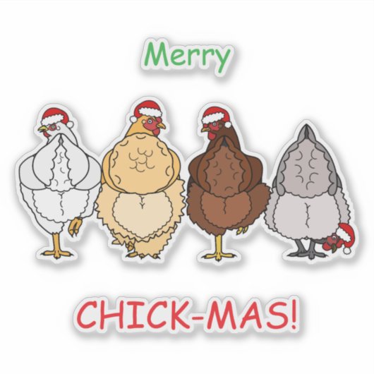 chicken funny X'mas sticker (Vorderseite)